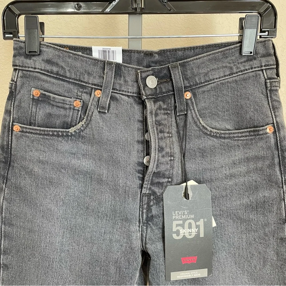 Levi's Premium 501 Skinny Leg High Rise Denim Jeans 25x30 NWT